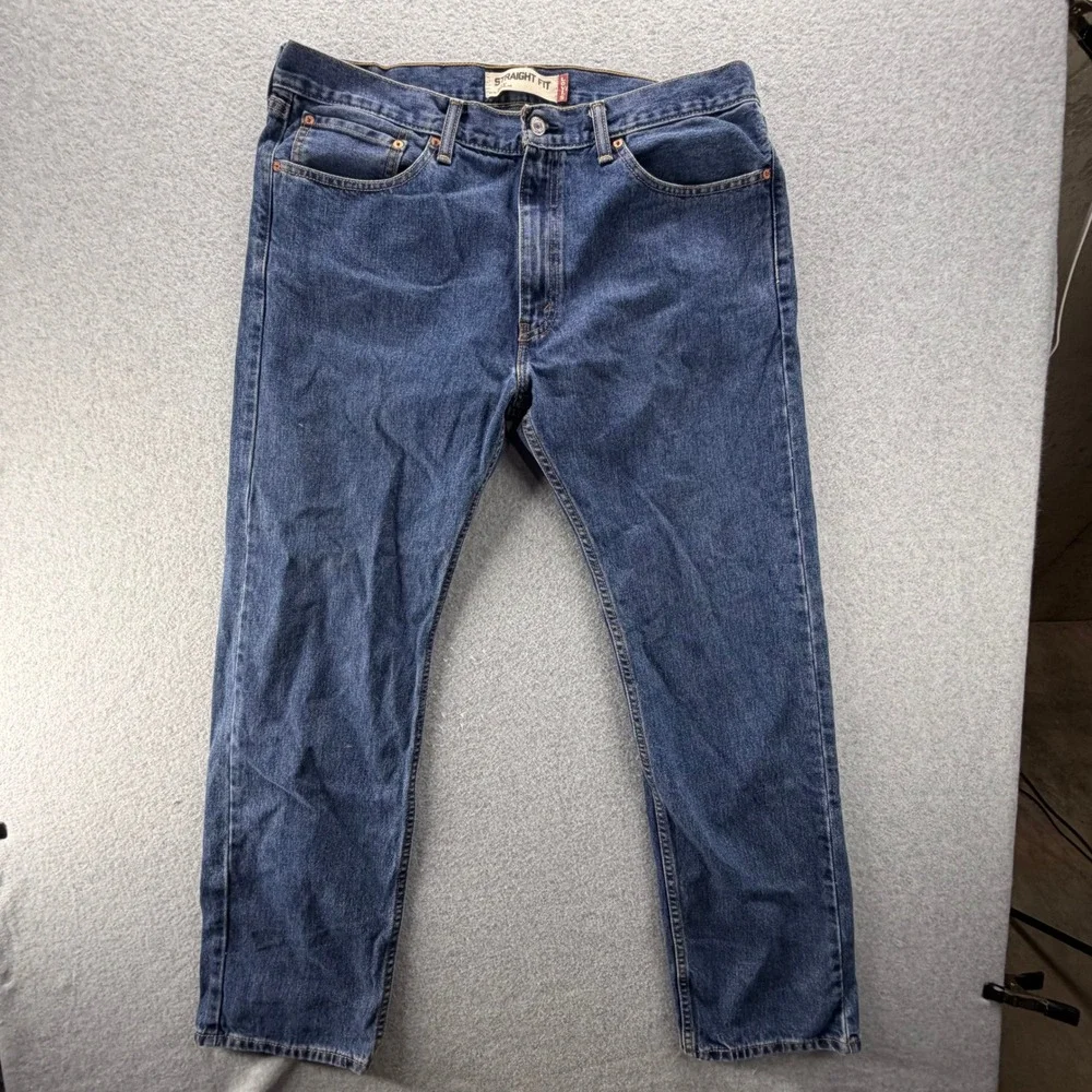 Levis 505 Mens Straight Fit Jeans 36x32 Medium Wash Blue 100% Cotton Denim